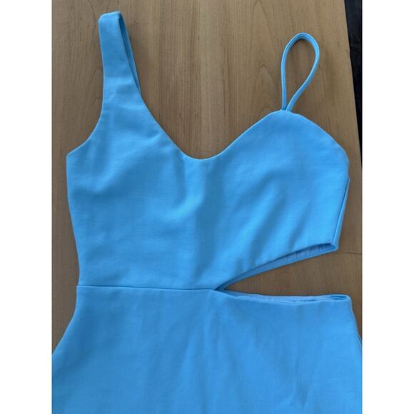H:OURS Lambert Mini Dress Bright Blue Bodycon Cutout Women’s Size S - Picture 3 of 5